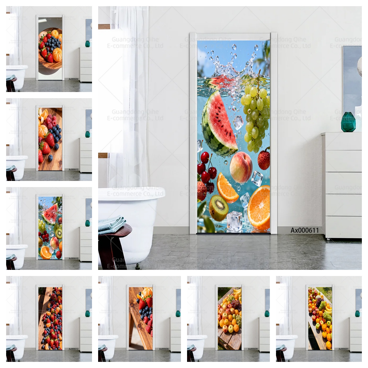Full Cover Adhesive - Bright Berry Mix Kitchen Door Stickers