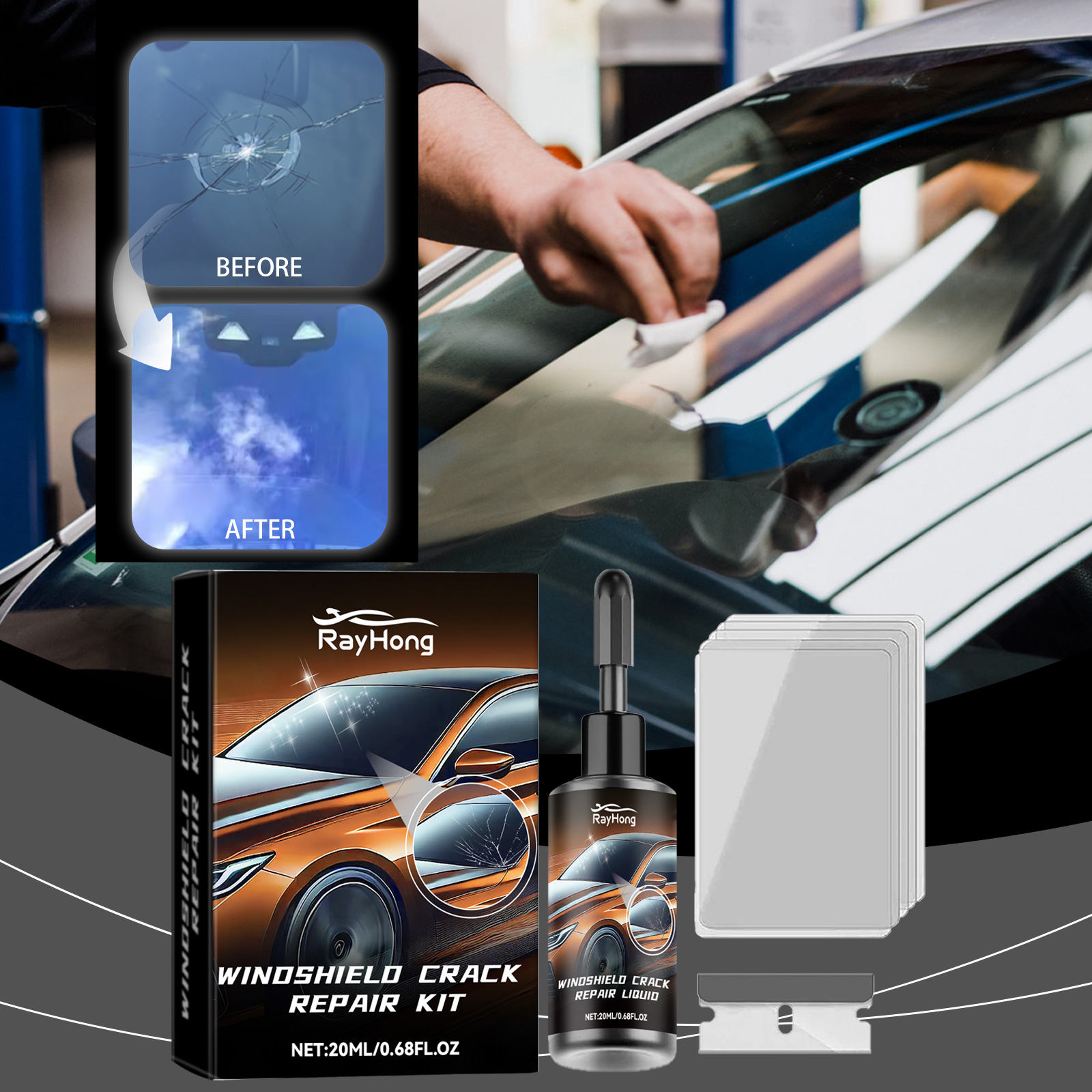 Car Windshield Crack Repair Re - Liquid Uv Glue Kit บทวิจารณ์และราคา