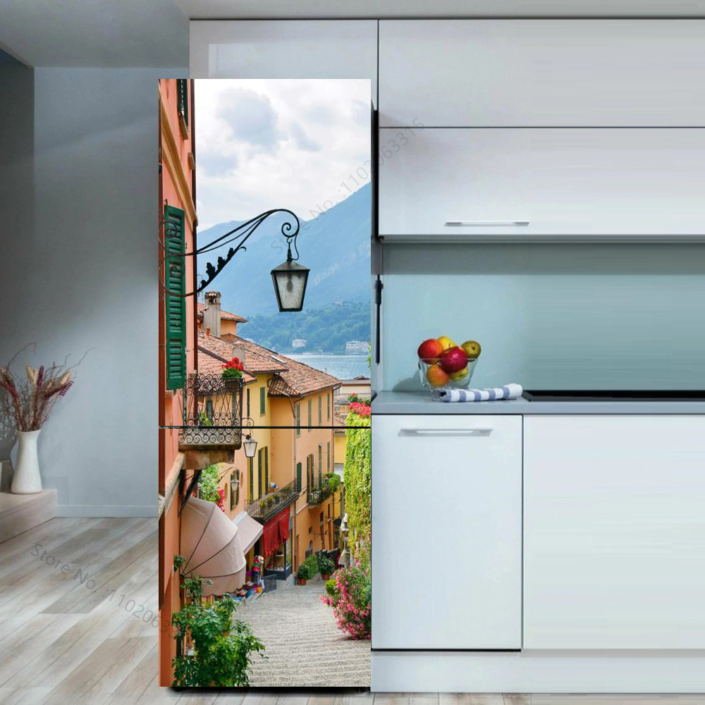 Seaside Beach Fridge Sticker D - Full Cover Adhesive บทวิจารณ์และราคา