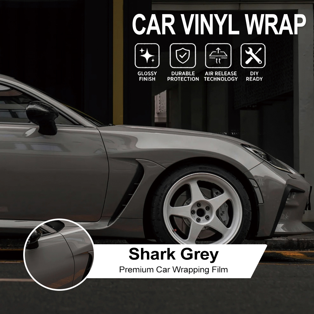 Premium Shark Grey Car Vinyl W - Air Bubble Remover บทวิจารณ์และราคา