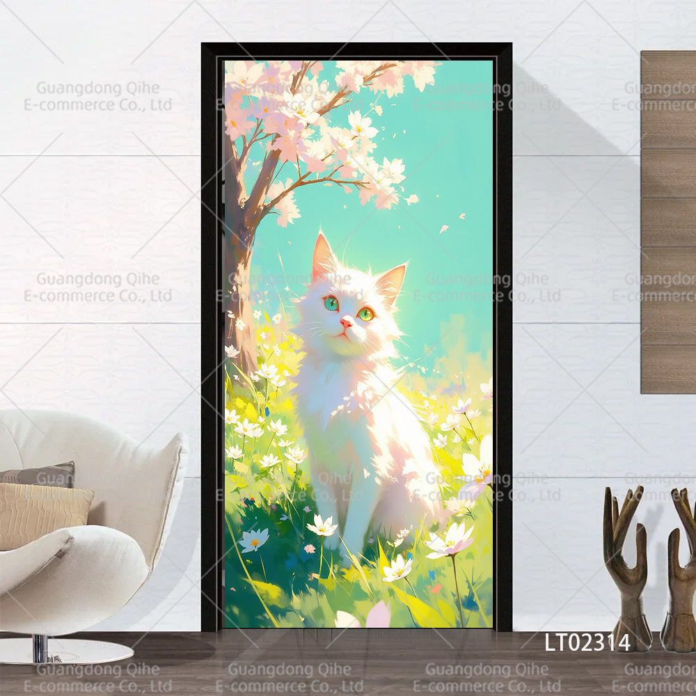 Tulip Cat Cherry Blossom Scene - Full Cover Adhesive บทวิจารณ์และราคา