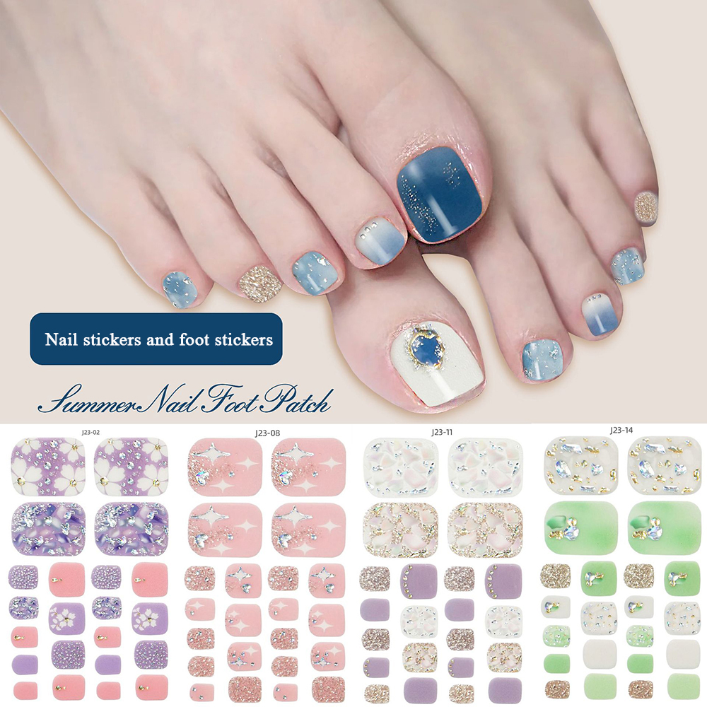 22tips/Sheet Toe Nail Stickers - Full Cover Adhesive บทวิจารณ์และราคา