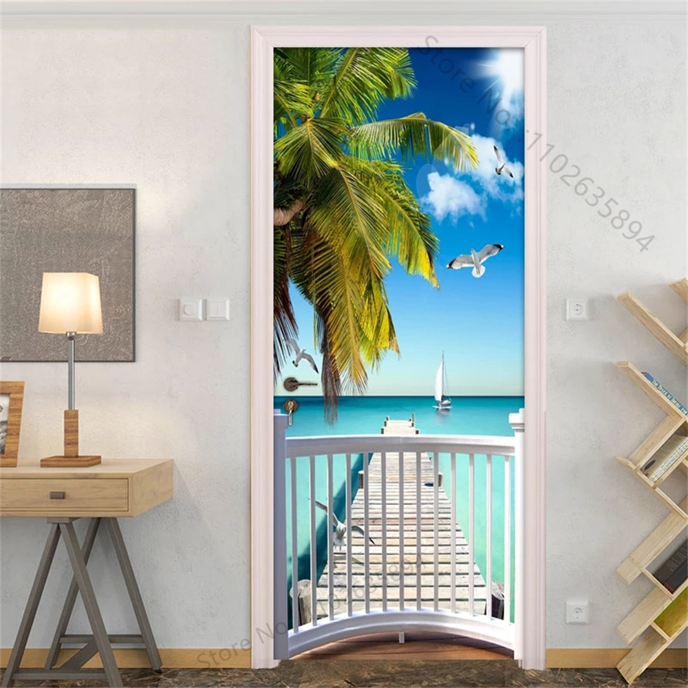 Natural Scenery Beach Waterfal - Full Cover Adhesive บทวิจารณ์และราคา