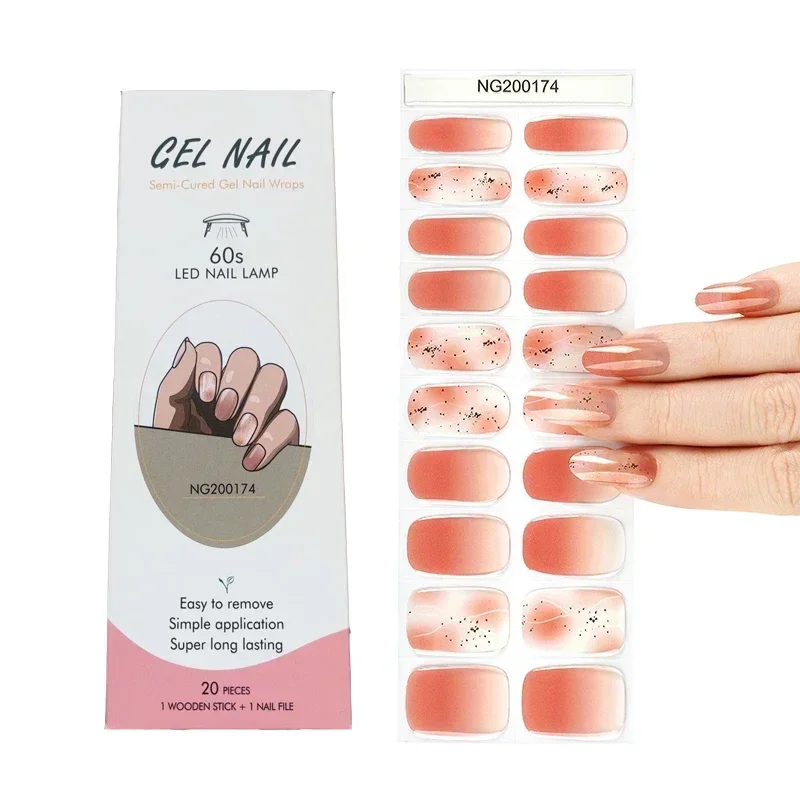 Semi-Cured Gel Nail Strips Pat - Full Cover Adhesive บทวิจารณ์และราคา