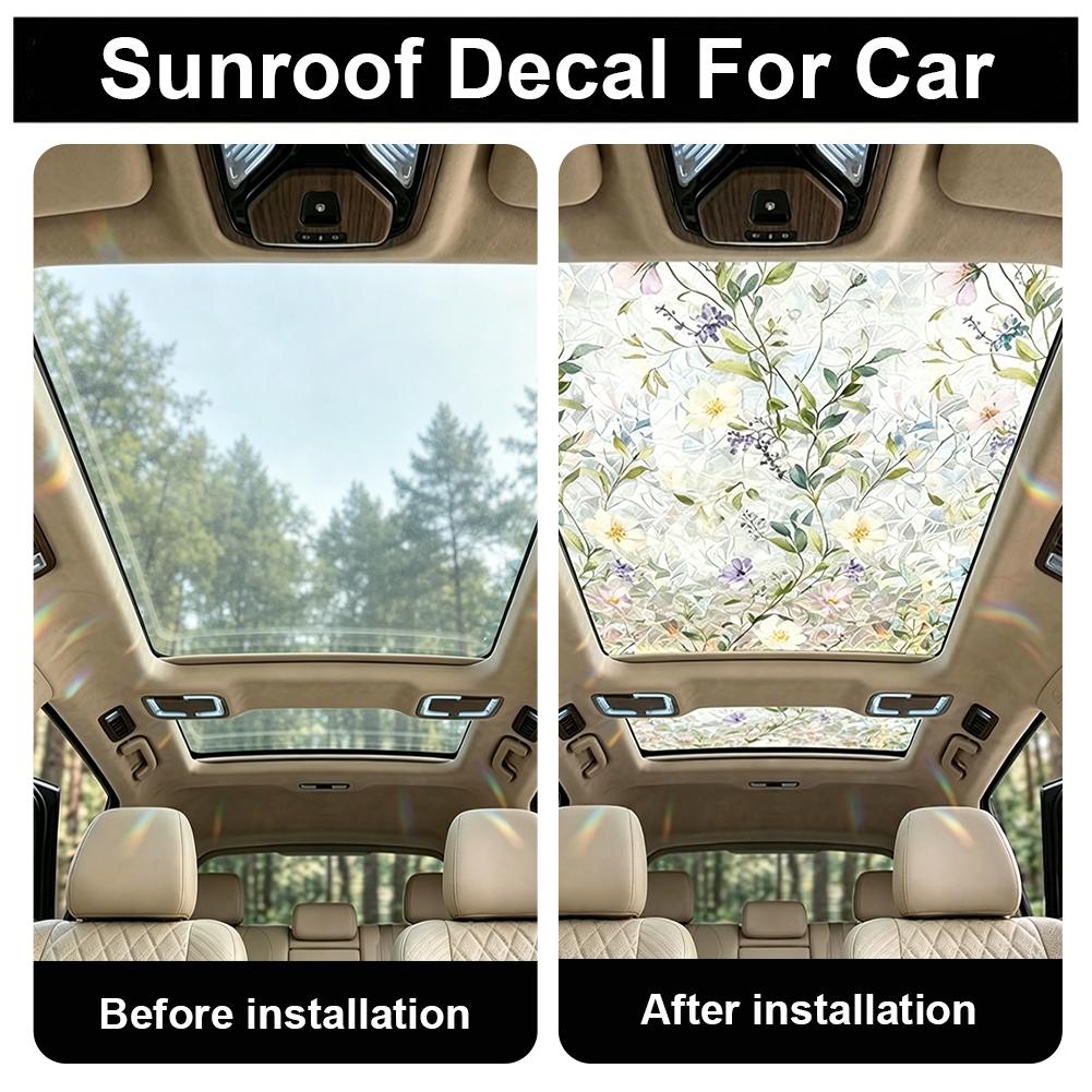 Floral Stained Glass Car Sunro - Privacy Screen Protector บทวิจารณ์และราคา