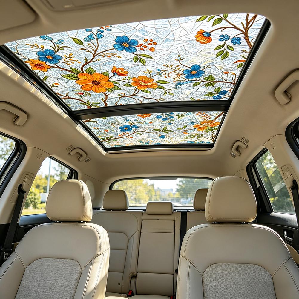 Floral Stained Glass Car Sunro - Privacy Screen Protector บทวิจารณ์และราคา