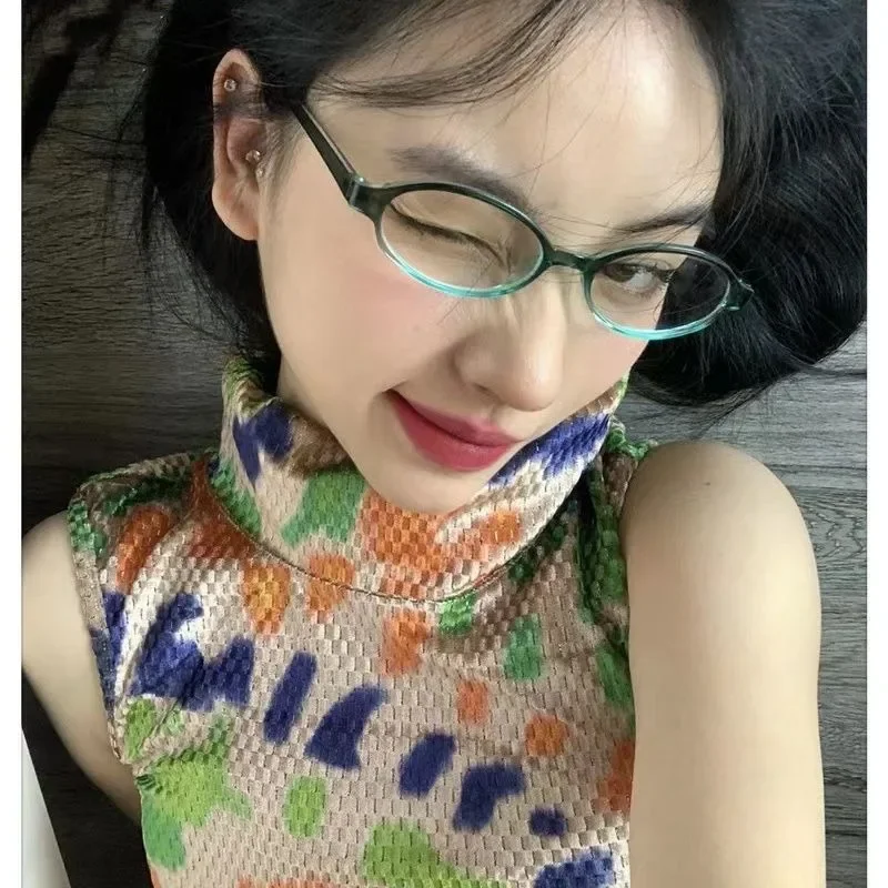 Retro Oval Glasses Women Girls - Anti Blue Light Film บทวิจารณ์และราคา