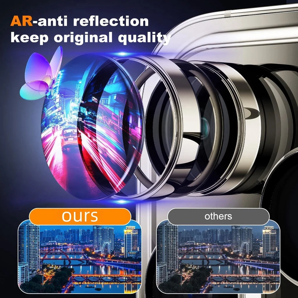 3Pcs Metal Camera Lens Protect - Tempered Glass Screen 9H บทวิจารณ์และราคา